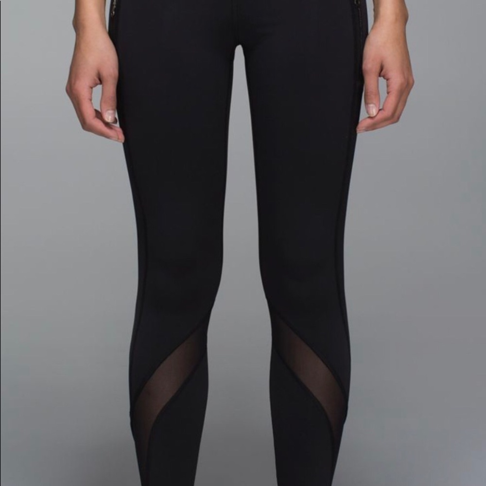 lululemon athletica Black Mesh-Panel Leggings